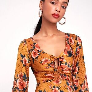 Free People Floral Mustard Dress